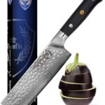 Regalia Emperor Series 6 Nakiri Knife w/ Hammered Finish- AUS10V Japanese 67 Layers Damascus Steel