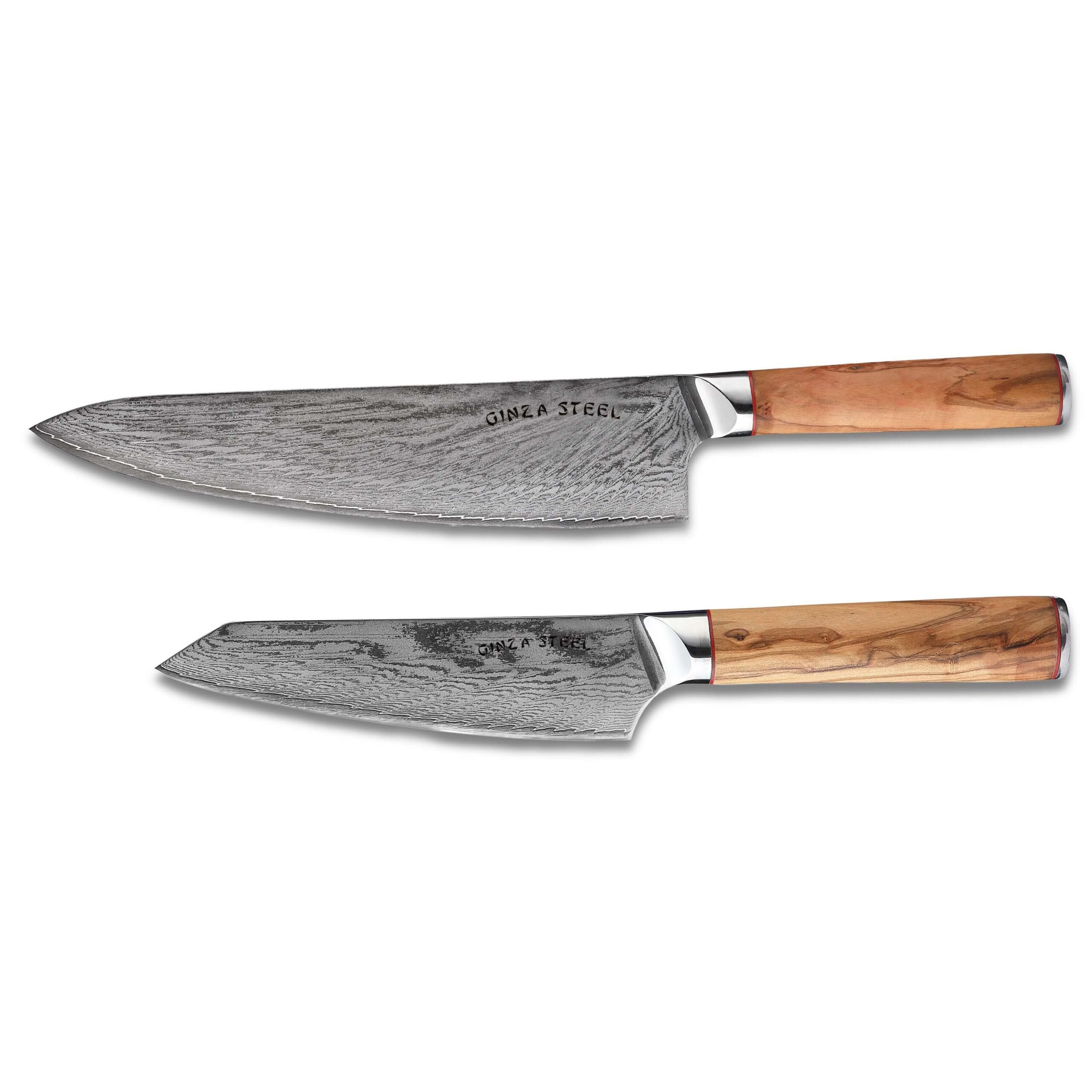 MIA TWO / Essential Two Piece Chef Knife Set / AUS10 Damascus Steel