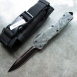 Atomic Out-The-Front Automatic Knife / Atomic OTF 3.75″ Drop Point Black Blade Camo