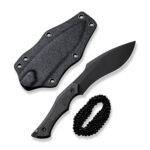 CIVIVI Vaquita II Fixed Blade Knife Dark Green Canvas Micarta Handle (3.2″ Black Stonewashed Nitro-V Blade) C047C-3