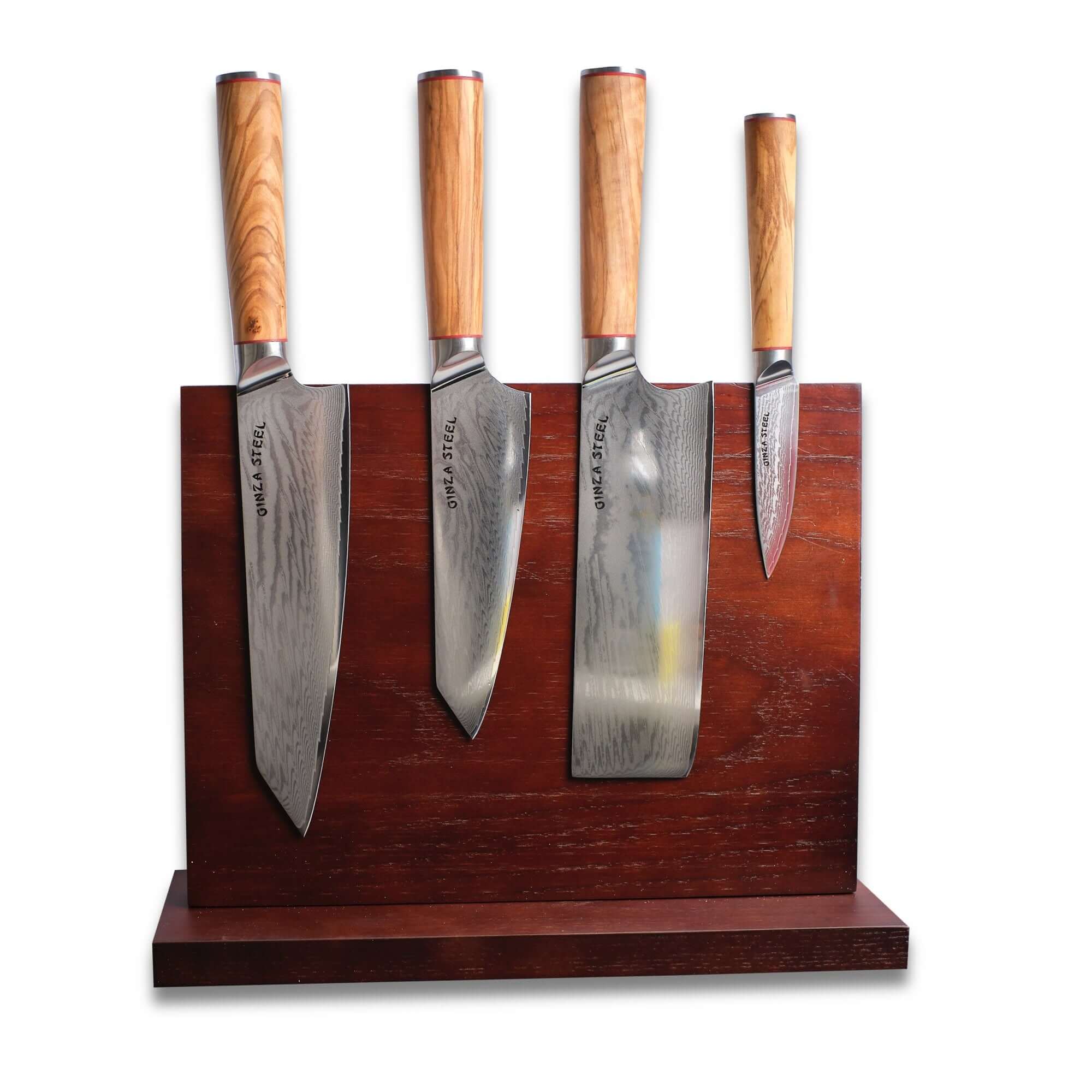 MIA FIVE / Essential 5 pcs Knife set / 4 Knives with Magnetic Wood Block